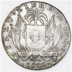 Lima, Peru, 8 reales, 1822JP, "Peru Libre."