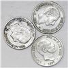 Image 1 : Lot of three Philippines (under Spain) 10 centavos, Alfonso XII: 1881, 1882, 1883/2.