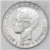 Image 1 : Lot of two Philippines (under Spain) 1 peso, Alfonso XIII, 1897SG-V.