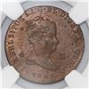 Image 1 : Jubia, Spain, bronze 4 maravedis, Isabel II, 1847-JA, NGC MS 63 RB.