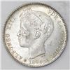 Image 1 : Madrid, Spain, 1 peseta, Alfonso XIII, 1896PG-V, with 18-96 inside six-point stars.