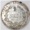 Image 2 : Uruguay, 1 peso, 1895, Paysandu issue struck over Brazil 2000 reis.