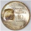 Image 2 : Venezuela, 10 bolivares, 1973, Bolivar Centennial, NGC MS 65.