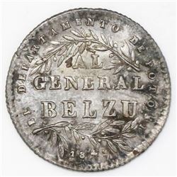 Potosi, Bolivia, 1 sol-sized silver proclamation medal, 1849, Belzu, ex-Cotoca.