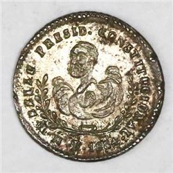 Potosi, Bolivia, 1 sol-sized silver proclamation medal, 1854, President Belzu, NGC MS 61, ex-Cotoca 