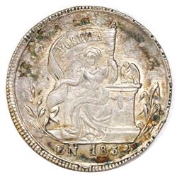 Potosi, Bolivia, 1 sol-sized silver proclamation medal, 1854, Belzu, NGC MS 63, ex-Reinhart, ex-Coto