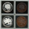 Image 2 : Lot of four Cuba "historical society" medals dated 1999: two silver, two bronze.