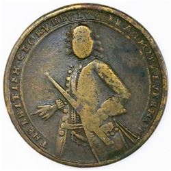 Great Britain, small copper-alloy medal, Admiral Vernon, 1739, Porto Bello.