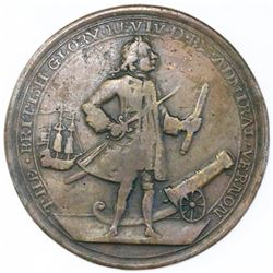 Great Britain, copper-alloy medal, Admiral Vernon, 1739, Porto Bello.