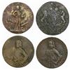 Image 1 : Lot of four Great Britain copper-alloy medals of Admiral Vernon, 1739, Porto Bello (various types).