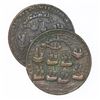 Image 2 : Lot of two Great Britain copper-alloy medals of Admiral Vernon, 1739, Porto Bello / Fort Chagre.