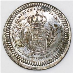 Campeche, Mexico, 1 real-sized silver proclamation medal, Charles IV, 1790.