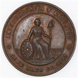 Asuncion, Paraguay, bronze medal, 1894, Paraguayan Independence.
