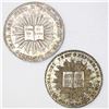 Image 1 : Lot of two Lima, Peru, 2 reales-sized silver proclamation medals, Constitution, ex-Cotoca: 1828 and 