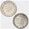 Image 2 : Lot of two Lima, Peru, 2 reales-sized silver proclamation medals, Constitution, ex-Cotoca: 1828 and 