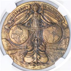 USA (for Panama), bronze  so-called dollar,  1914, Panama Canal Completion, numbered 2760, NGC MS 64