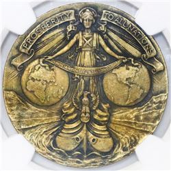 USA (for Panama), bronze  so-called dollar,  1914, Panama Canal Completion, numbered 4216, NGC MS 64