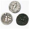 Image 2 : Lot of three small ancients (one Greek AE, one Roman Republic AR and one Roman Empire AR).