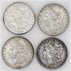 Lot of four USA, Morgan dollars: 1881, 1881-S, 1885, and 1889.