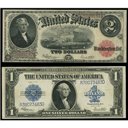 Lot of two USA (Washington, D.C.), Speelman-White notes: Legal Tender, $2, series of 1917, serial D2