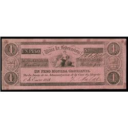 Buenos Aires, Argentina, Provincia de Buenos Aires, 1 peso, 1-1-1841, serial 11368113.
