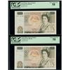 Image 1 : Lot of two London, England, Bank of England, 50 pounds, Elizabeth II, ND (1981-88), PCGS Choice Abou