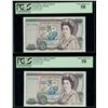 Image 1 : Lot of two London, England, Bank of England, 20 pounds, Elizabeth II, ND (1984-88), PCGS Choice Abou