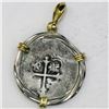 Image 2 : Mexico City, Mexico, cob 1 real, Philip III, assayer not visible, mounted cross-side out in twisted-