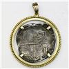 Image 2 : Potosi, Bolivia, cob 4 reales, Philip III, assayer R (curved leg), mounted in 14K gold bezel.