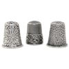 Image 1 : Lot of three ornate sterling silver thimbles, late 1800s-early 1900s.