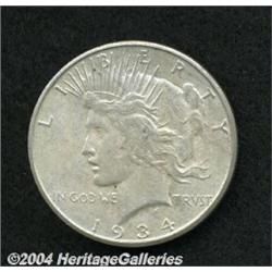 1934-S[S$1] MS60 Reverse Scratched Uncertified.