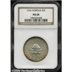1936[50C] Norfolk MS68 NGC.