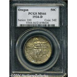 1934-D[50C] Oregon MS66 PCGS.