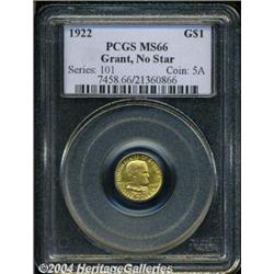 1922[G$1] Grant no Star MS66 PCGS.