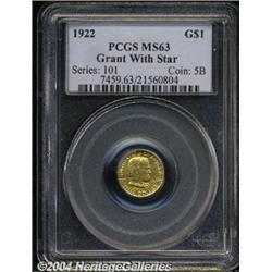 1922[G$1] Grant with Star MS63 PCGS.