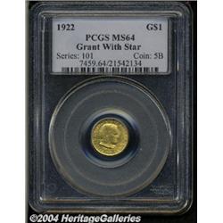 1922[G$1] Grant with Star MS64 PCGS.