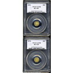 1852[50C] Liberty Round 50 Cents, BG-401, R.3, AU58 PCGS,