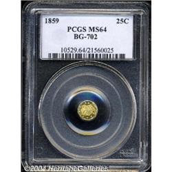 1859[25C] Liberty Octagonal 25 Cents, BG-702, R.3, MS64 PCGS.