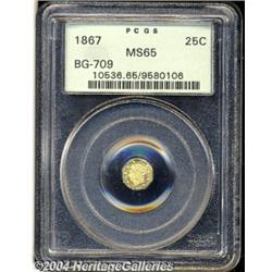 1867[25C] Liberty Octagonal 25 Cents, BG-709, R.4, MS65 PCGS.