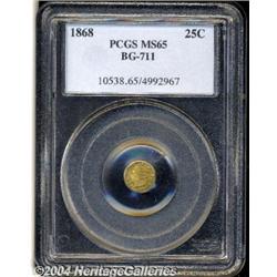 1868[25C] Liberty Octagonal 25 Cents, BG-711, R.4, MS65 PCGS.