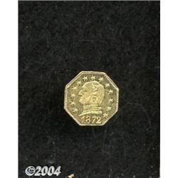 1872[25C] Washington Octagonal 25 Cents, BG-722, Low R.4, MS60 Solder Uncertified.