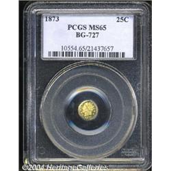 1873[25C] Liberty Octagonal 25 Cents, BG-727, High R.4, MS65 PCGS.