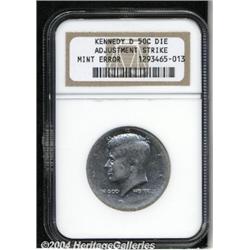 (Undated) Clad Kennedy Half Dollar[MS]--Die Adjustment Strike--NGC.