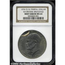 1976[$1] Type Two--Partial Collar with Obverse Brockage--MS64 NGC.