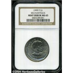 1999-P[SBA$] Susan B. Anthony Dollar--Broadstruck--MS65 NGC.