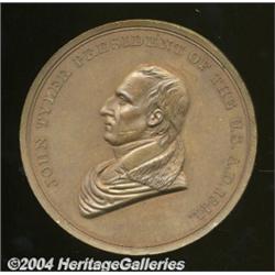 1841 John Tyler Indian Peace Medal PR55 Uncertified.