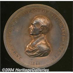 1845 James K. Polk Indian Peace Medal PR60 Uncertified.