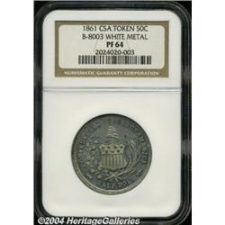 1861 Confederate States of America Token PR64 NGC.