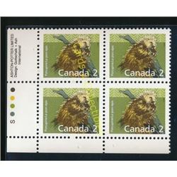 Canadian Porcupine 2 Cent Stamps Block Of 4