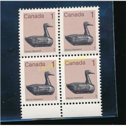 Canada Decoy 1 Cent Stamps Block Of 4